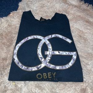 Ladies medium obey crewneck sweater black